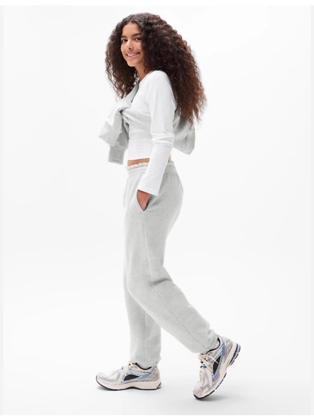 Athleta Light Gray Fleece Joggers